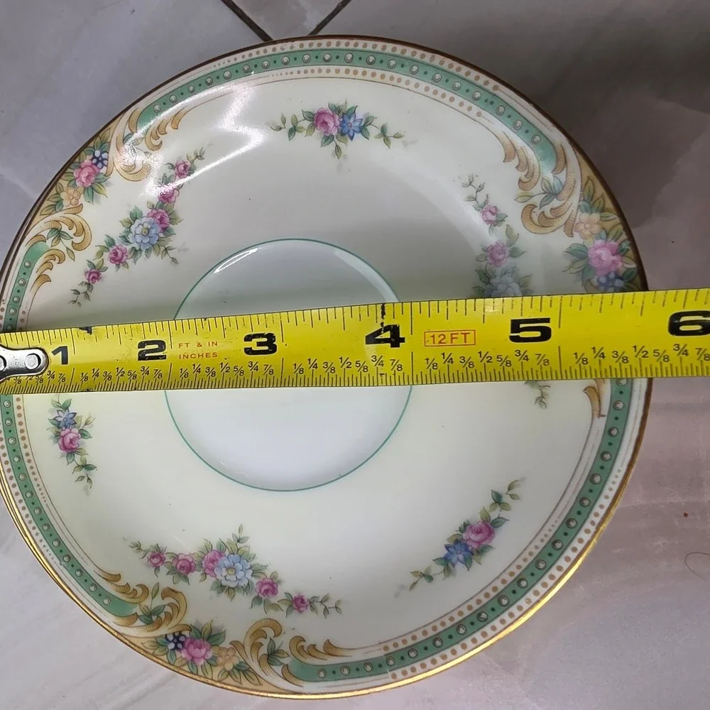 Vintage Noritake Plaza China‎ Saucers Set of 5 Floral Gold Trim Japan 5.5 Inch